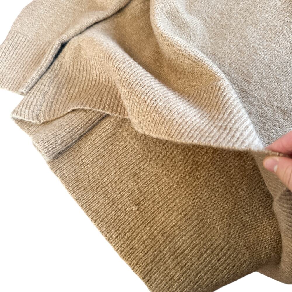 French Connection Vacara Wool Blend Oversized Turtleneck Sweater Tan Beige Large - Picture 13 of 13